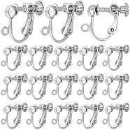 40Pcs Brass Screw Clip Earring Converter, Spiral Ear Clip, for Non-pierced Ears, with Loop, Platinum, 17x13.5x5mm, Hole: 1.2mm(KK-SC0004-68P)