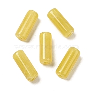 Transparent Acrylic Beads, Column, Yellow, 18x7mm, Hole: 2.5mm, about 787pcs/500g(OACR-A021-09E)