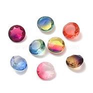 Faceted K9 Glass Rhinestone Cabochons, Pointed Back, Flat Round, Mixed Color, 10x5mm(GGLA-B002-01B)