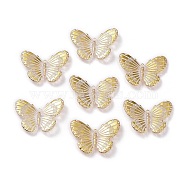 Transparent Acrylic Pendants, Butterfly, Goldenrod, 23x30x2.5mm, Hole: 1.2x1mm, about 500pcs/500g(TACR-A004-05A-02)