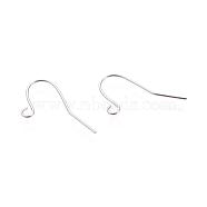 304 Stainless Steel Earring Hooks, with Horizontal Loop, Stainless Steel Color, 17x19mm, Hole: 2mm, 20 Gauge, Pin: 0.8mm(STAS-T013-01)