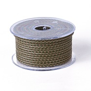 Braided Cowhide Cord, Leather Jewelry Cord, Jewelry DIY Making Material, Dark Olive Green, 5mm, about 21.87 yards(20m)/roll(WL-I004-5mm-05)