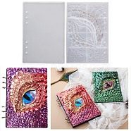 DIY Dragon Eye Binder Notebook Cover Food Grade Silicone Molds, Resin Casting Molds, White, 221x151x5.5~30.5mm, 2pcs/set(OFST-PW0011-02C)