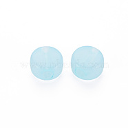 Transparent Acrylic Beads, Dyed, Flat Round, Light Sky Blue, 8.5x5.5mm, Hole: 2.5mm, about 1774pcs/500g(MACR-S373-05E-08)