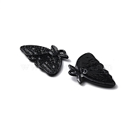 Alloy Pendants, Moth with Moon Phase Charm, Electrophoresis Black, 16x24.5x2mm, Hole: 1.8mm(FIND-WH0147-66EB)