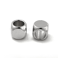 201 Stainless Steel Cube Beads, Stainless Steel Color, 4x4x4mm, Hole: 2.8mm(STAS-P319-11A-P)