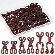 Gorgecraft 48Sets 3 style Cloth and Iron Hook and S-Hook Clasps, Coconut Brown, 23~37x11.5~13x6.5~8mm, 16sets/style(IFIN-GF0001-17)