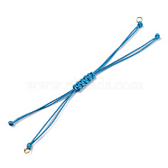 Korean Waxed Polyester Cord Braided Bracelets, with Iron Jump Rings, for Adjustable Link Bracelet Making, Dodger Blue, Single Cord Length: 5-1/2 inch(14cm)(MAK-T010-04G)