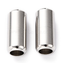 303 Stainless Steel Screw Clasps, Column, Stainless Steel Color, 18x8mm, Hole: 5mm(STAS-L251-001P)