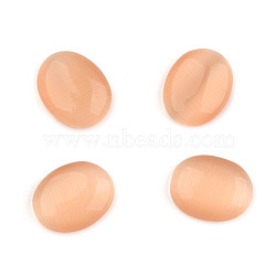 Cat Eye Cabochons, Oval, PeachPuff, 25x18x6~7mm(CE063-18X25-36)