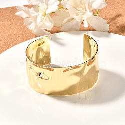 Rack Plating Brass Bangles, Lead Free & Cadmium Free, Long-Lasting Real 18K Gold Plated, Real 18K Gold Plated, Inner Diameter: 2-1/2 inch(6.4cm)(BJEW-D057-03G)