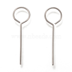 304 Stainless Steel Eye Pin, Stainless Steel Color, 28x0.5mm, Hole: 7mm(STAS-H133-17P)