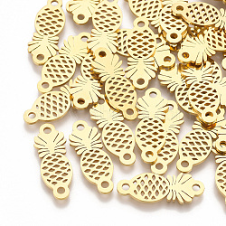 201 Stainless Steel Links connectors, Laser Cut Links, Pineapple, Golden, 21.5x8x1mm, Hole: 1.8mm(STAS-T044-54G)