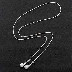 Wireless Headset Holder, Anti-Lost Strap Brass Round Snake Chain Necklaces for Outdoor Sport, Platinum, 29.72 inch(75.5cm)(AJEW-B010-01P)