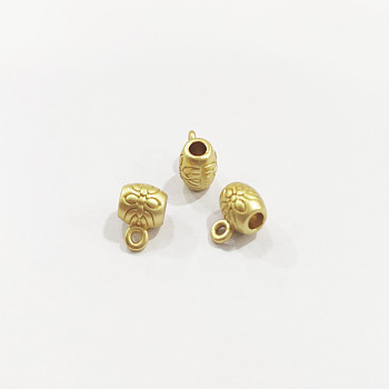 Alloy Tube Bails, Loop Bails, Real 18K Gold Plated, 8x6x5mm, Hole: 1mm, Inner Diameter: 2mm