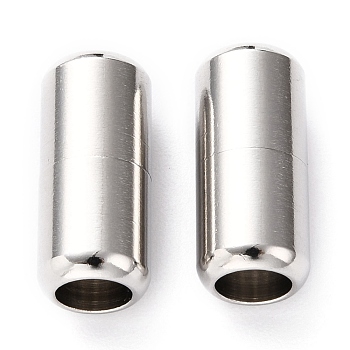 303 Stainless Steel Screw Clasps, Column, Stainless Steel Color, 18x8mm, Hole: 5mm
