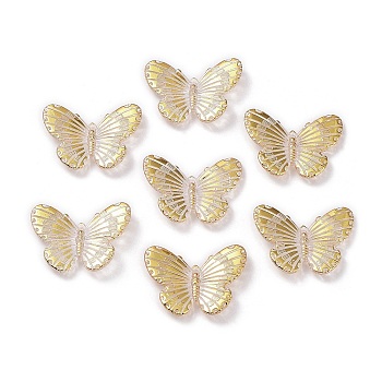 Transparent Acrylic Pendants, Butterfly, Goldenrod, 23x30x2.5mm, Hole: 1.2x1mm, about 500pcs/500g