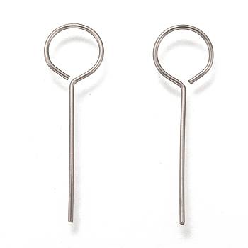 304 Stainless Steel Eye Pin, Stainless Steel Color, 28x0.5mm, Hole: 7mm