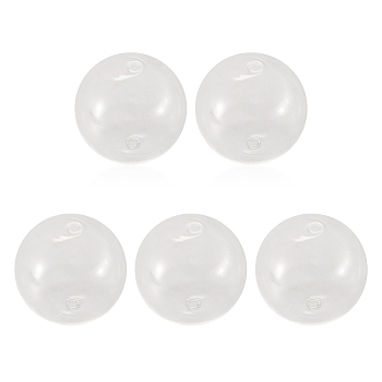 Handmade Two Holes Blown Glass Globe Beads, Round, Clear, 40mm, Hole: 2mm