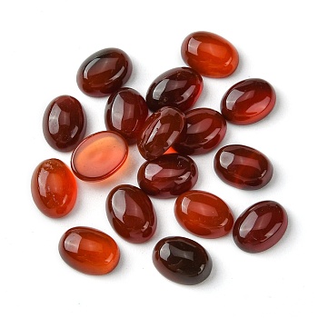 Natural Red Agate Cabochons, Oval, 8~8.5x6~6.5x2.5~3.5mm