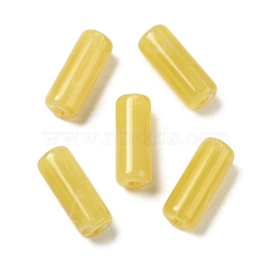 Yellow Column Acrylic Beads