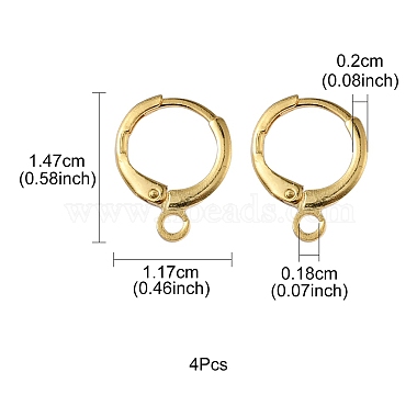 Brass Huggie Hoop Earring Findings(KK-YW0001-51)-4