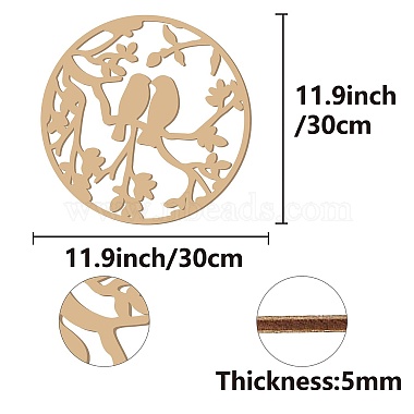 Décoration murale en tilleul inachevée découpée au laser(WOOD-WH0113-117)-2