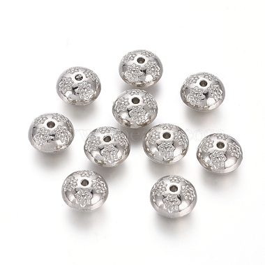 Platinum Rondelle Alloy Beads