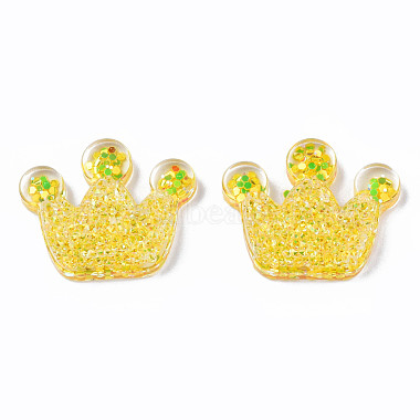 Gold Crown Epoxy Resin Cabochons