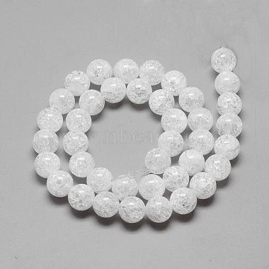Chapelets de perles de cristal en quartz craquelées naturelles(G-R439-26-6mm)-2