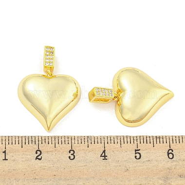 Heart Rack Plating Brass Clear Cubic Zirconia Pendants(KK-M291-11G)-3