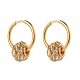 Crystal Rhinestone Rondelle Beaded Huggie Hoop Earrings(EJEW-JE04838)-3
