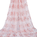 Flower Pattern Polyester Lace Fabric, Garment Accessories, DIY Craft Supplies, Pink, 1380x0.2mm, 2 yards/pc(DIY-WH0591-145)