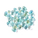 Transparent Glass Charms, Teardrop, Light Cyan, 9x6x6mm, Hole: 0.8mm(GLAA-L027-L01)
