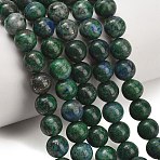 Natural Chrysocolla and Lapis Lazuli Beads Strands, Smooth Round, 8~8.5mm, Hole: 1mm, about 47pcs/strand, 14.76~14.96''(37.5~38cm)(GG-CBA7BB7-A04-8mm)