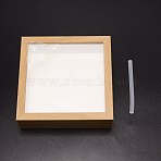 Square Natural Wood Photo Frames, with Plastic Non-Trace Wall Hooks & Clear Glass Window, for Insect Taxidermy Making Display, Tan, 152x152x45mm(AJEW-WH0251-68)