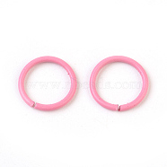 Iron Jump Rings, Open Jump Rings, Hot Pink, 18 Gauge, 10x1mm, Inner Diameter: 8mm(IFIN-F149-B11)