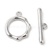 Brass Toggle Clasps, Ring, Real Platinum Plated, Ring: 16x13x2mm, Hole: 1.6mm, Bar: 20x5x2mm, Hole: 1.6mm(KK-P234-85P)