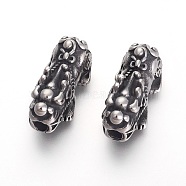 304 Stainless Steel Beads, Pi Xiu, Antique Silver, 26x12x10.5mm, Hole: 3mm(STAS-F194-11AS)