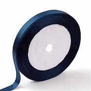 Single Face Satin Ribbon, Polyester Ribbon, Midnight Blue, Size: about 5/8 inch(16mm) wide, 25yards/roll(22.86m/roll), 250yards/group(228.6m/group), 10rolls/group(SRIB-Y081)