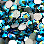 Glass Flat Back Rhinestone, Grade A, Back Plated, Faceted, AB Color, Half Round, Montana, SS16, 3.8~4.0mm, 1440pcs/bag(RGLA-C002-SS16-207AB)