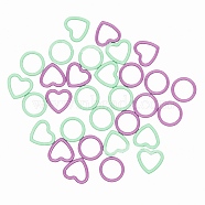 Spray Painted Zinc Alloy Alloy Knitting Stitch Marker Rings, Heart Pattern, 1.32cm, 32pcs/bag(SENE-PW0003-112G)