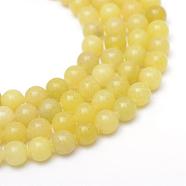 Round Dyed Natural Topaz Jade Bead Strands, 8~9mm, Hole: 1mm, about 46pcs/strand, 15.3 inch(G-R345-8mm-10)