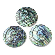 Natural Paua Shell Pendants Geometric Charms, Vortex, 40~41x1.5~2mm, Hole: 1.2mm(SSHEL-N038-01A)