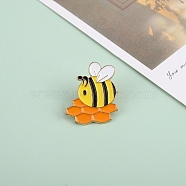 Enamel Pin, Alloy Brooch for Backpack Clothes, Bees, 30x27mm(WG36282-02)