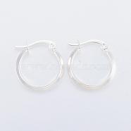 304 Stainless Steel Hoop Earrings, Hypoallergenic Earrings, Silver Color Plated, 20x19x3mm, Pin: 1x0.8mm(EJEW-H327-24)