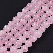 Natural Rose Quartz Beads Strands, Round, 6mm, Hole: 1mm, about 31pcs/strand, 8 inch(X-G-E252-01-6mm)