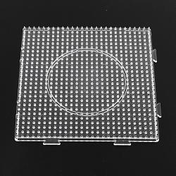 Square ABC Plastic Pegboards used for 5x5mm DIY Fuse Beads, Clear, 138x138x5mm(DIY-Q009-02)
