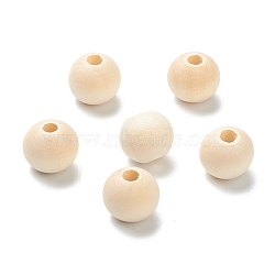 Natural Unfinished Wood Beads, Round Wooden Loose Beads, Wheat, 12x10.5mm, Hole: 4mm, about 720pcs/500g(WOOD-XCP0001-19E)