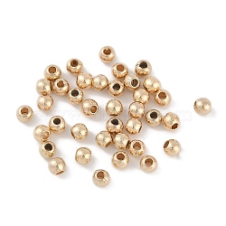 CCB Plastic Round Beads, Gold, 3x2.5mm, Hole: 1.2mm(ALUM-U001-07A-01)